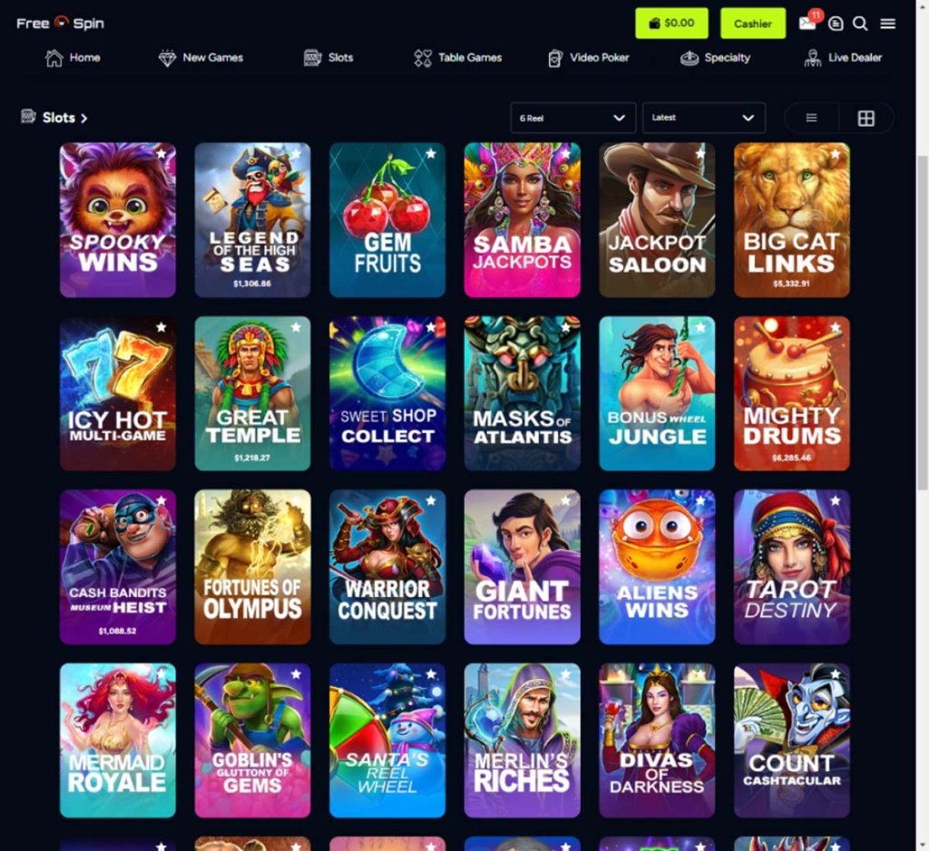 free-spin-casino-slots-variety-review