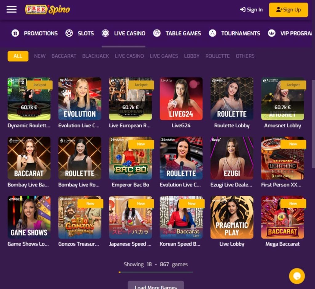 freespino-casino-live-dealer-games-collection-review