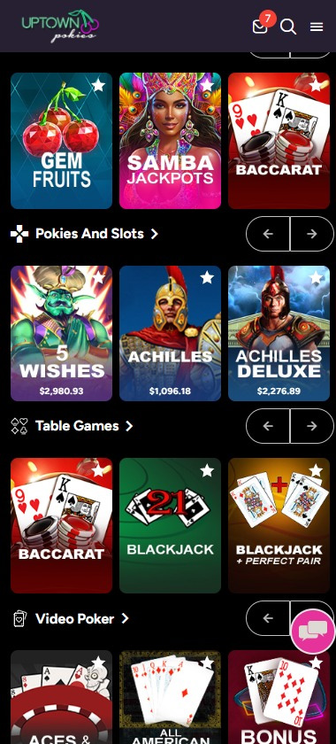 uptownpokies-casino-collection-of-games-mobile-review