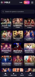 Gxmble casino live dealer games mobile review