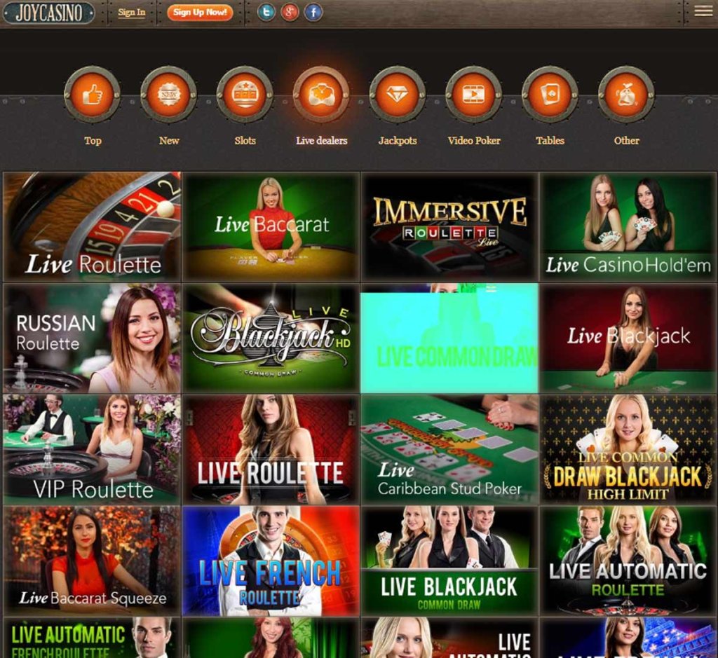 Joy casino live dealer games review