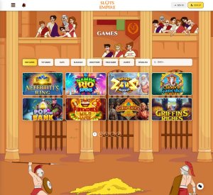 Slots Empire casino home page review
