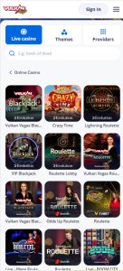 Vulkan Vegas Casino live dealer games mobile review