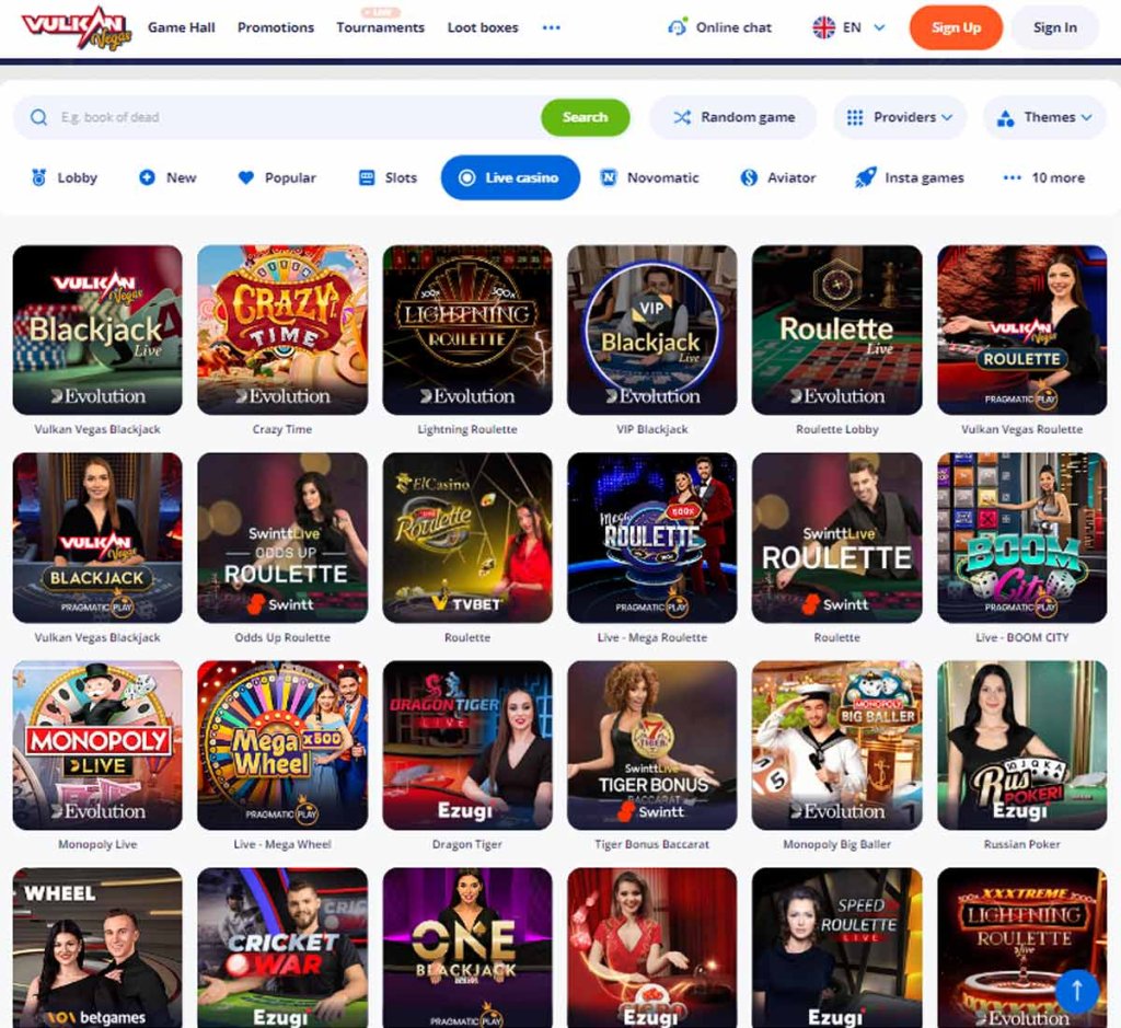 Vulkan Vegas Casino live dealer games review