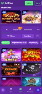 BetPlays Casino game types mobile review