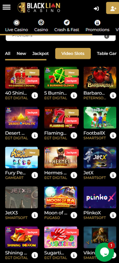 Black Lion Casino live dealer games review