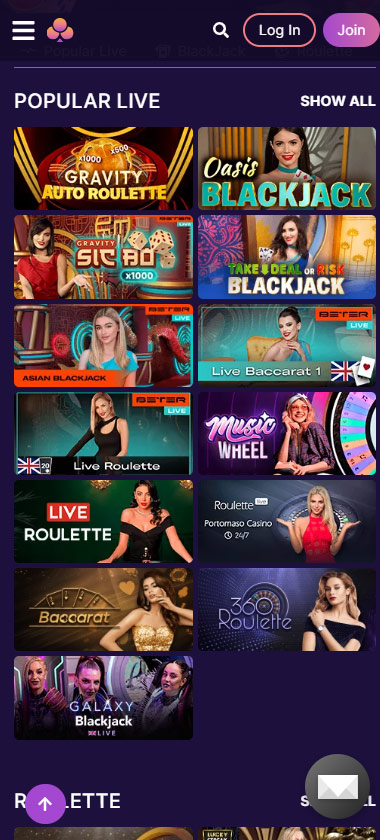 ClubRiches Casino live dealer games mobile review