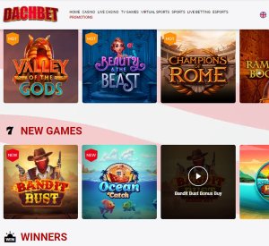 Dachbet Casino home page mobile review