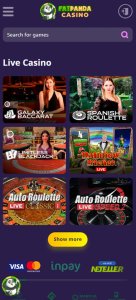 FatPanda Casino live dealer games mobile review