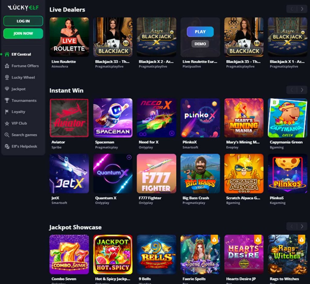 LuckyElf Casino live dealer games review