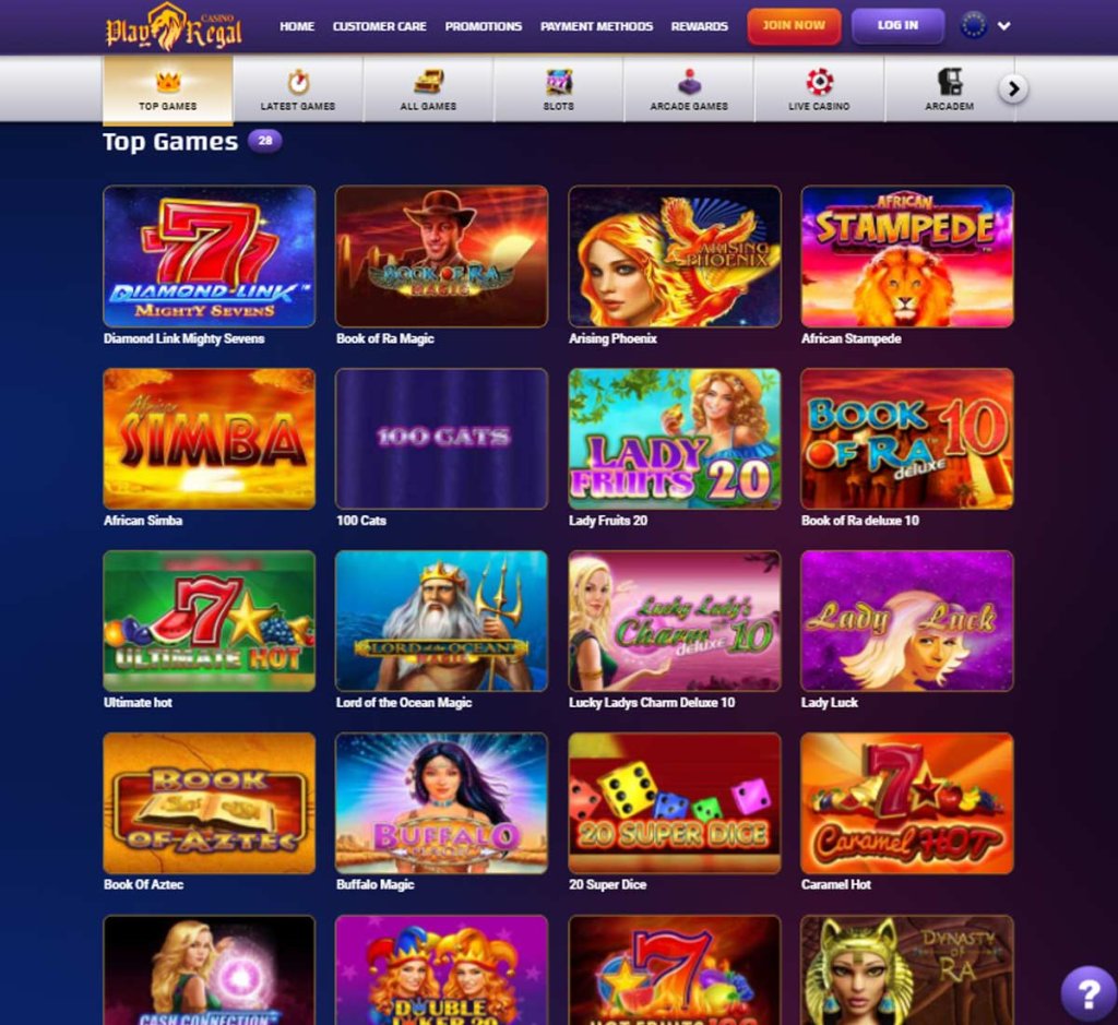 Play Regal Casino home page review