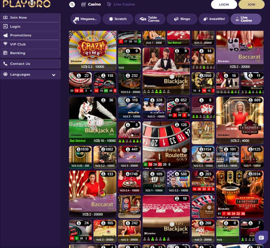 Playoro Casino live dealer games review