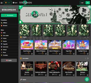 Sirwin Casino home page review
