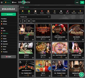 Sirwin Casino live dealer games review