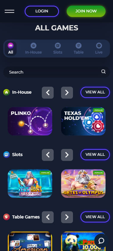 StarBets Casino game types mobile review