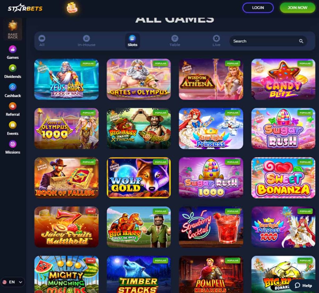 StarBets Casino slots review