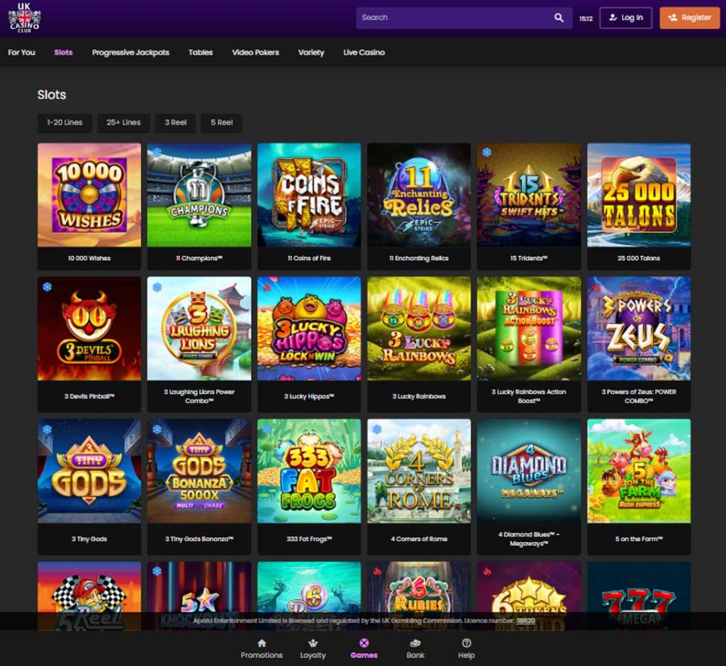 UK Casino Club slots review