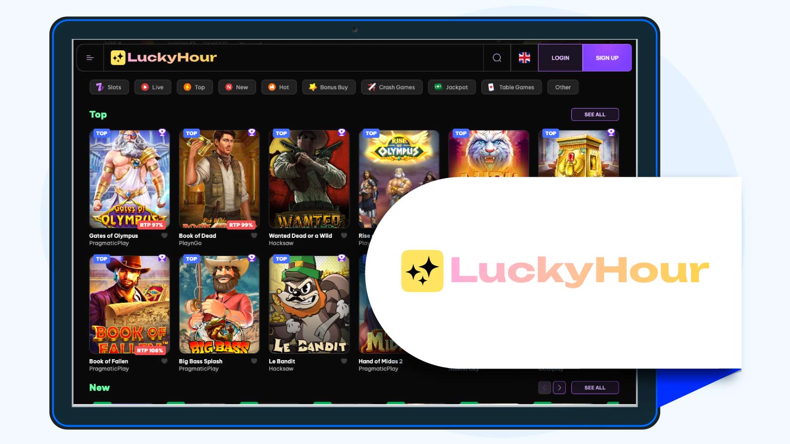 1. LuckyHour Casino Quick Review (8.0/10 Fair)