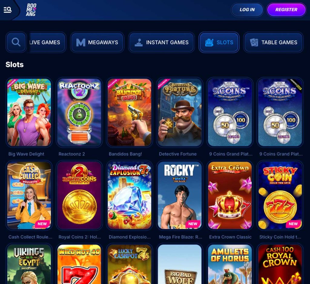 Boomerang-Bet-casino-slots-variety-review