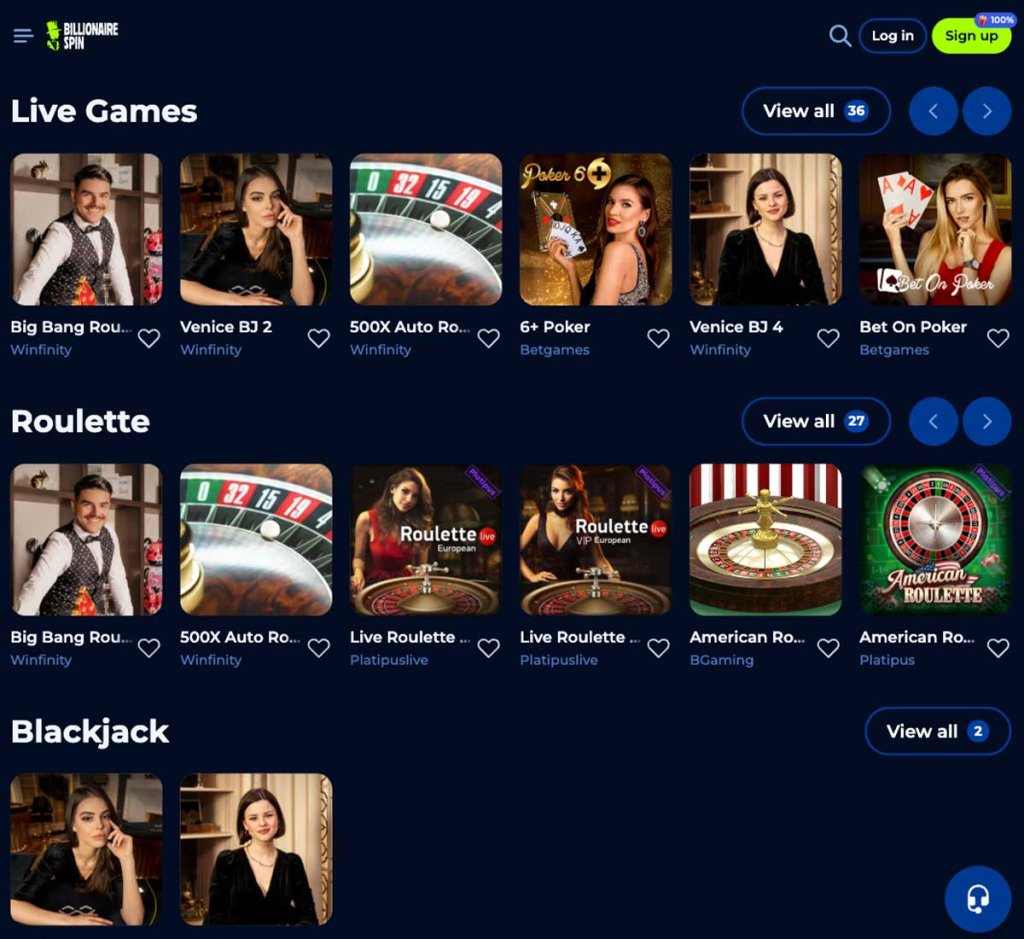 BillionaireSpin-casino-live-casino-games-collection-review