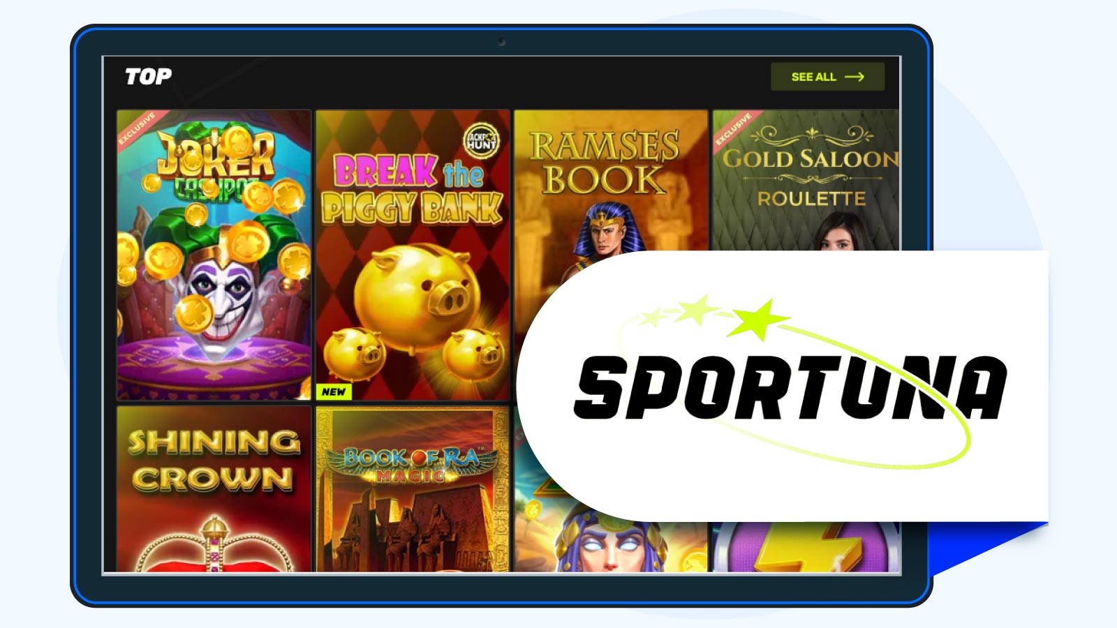 Sportuna Casino - Players’ Favorite Tether Casino For Slots