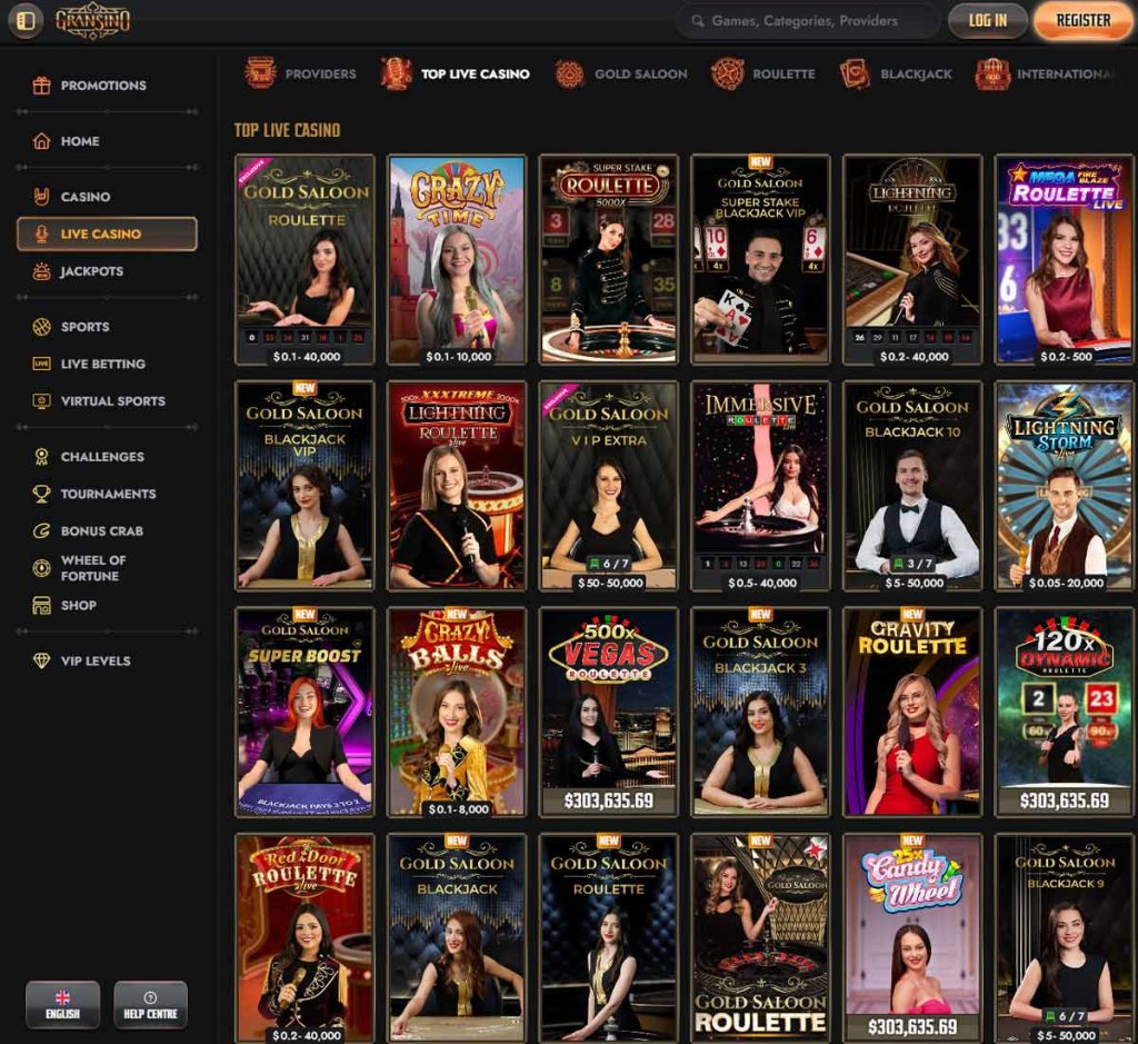 Gransino-casino-live-casino-games-collection-review