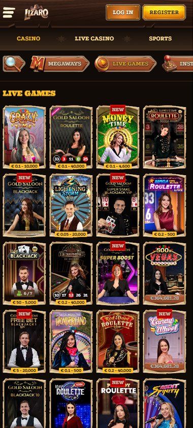 Lizaro Casino mobile live dealer screenshot displaying Evolution Gaming tables with HD streaming quality - tested Lizaro Casino mobile live dealer screenshot displaying Evolution Gaming tables with HD streaming quality - tested