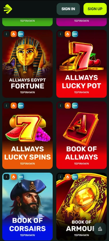 Betnjet Casino mobile slots screenshot displaying a variety of online slot games with featured providers – tested