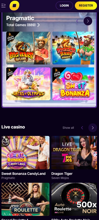 Casino Loots mobile homepage screenshot showing featured games, promotions, and navigation – tested