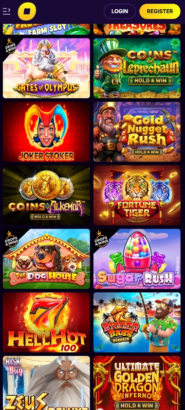 Casino Loots mobile slots screenshot displaying popular slot games and categories – tested