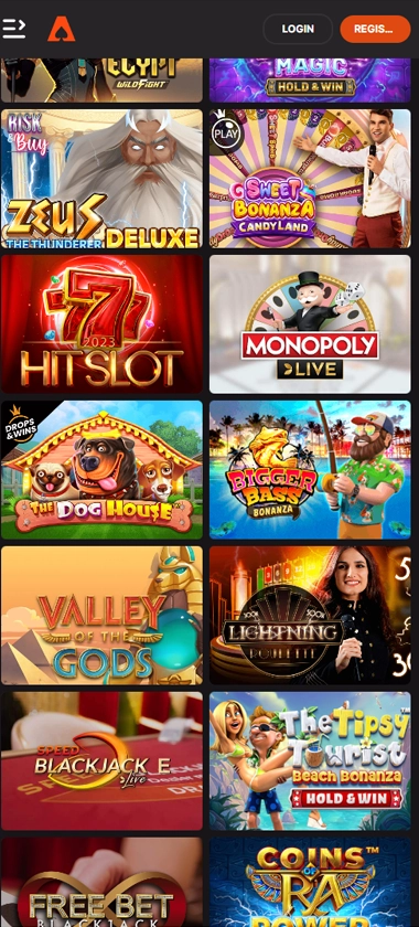 Casinoist Casino mobile games collection screenshot showing slots, table games, and live casino options – tested