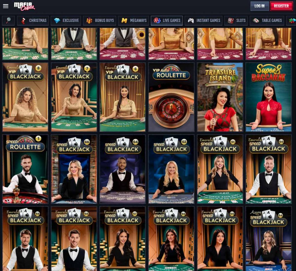 Mafia Casino desktop live dealer games including roulette, blackjack and baccarat – tested