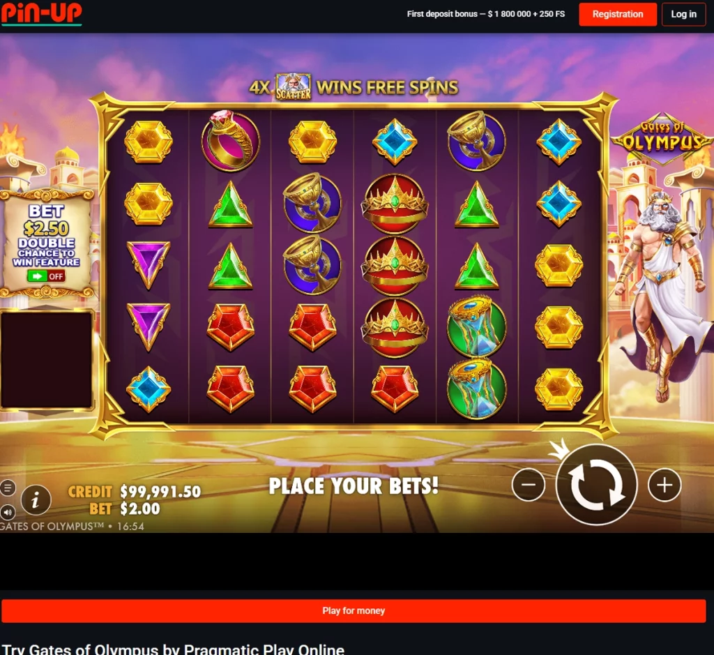 Pin-Up Casino desktop gameplay screenshot showing an active slot game interface during play – tested