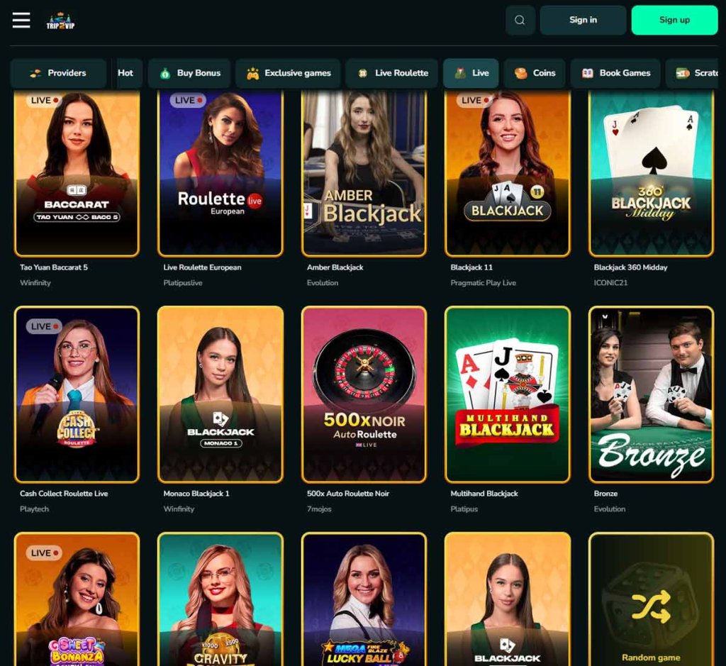 Trip2Vip-casino-live-casino-games-collection-review