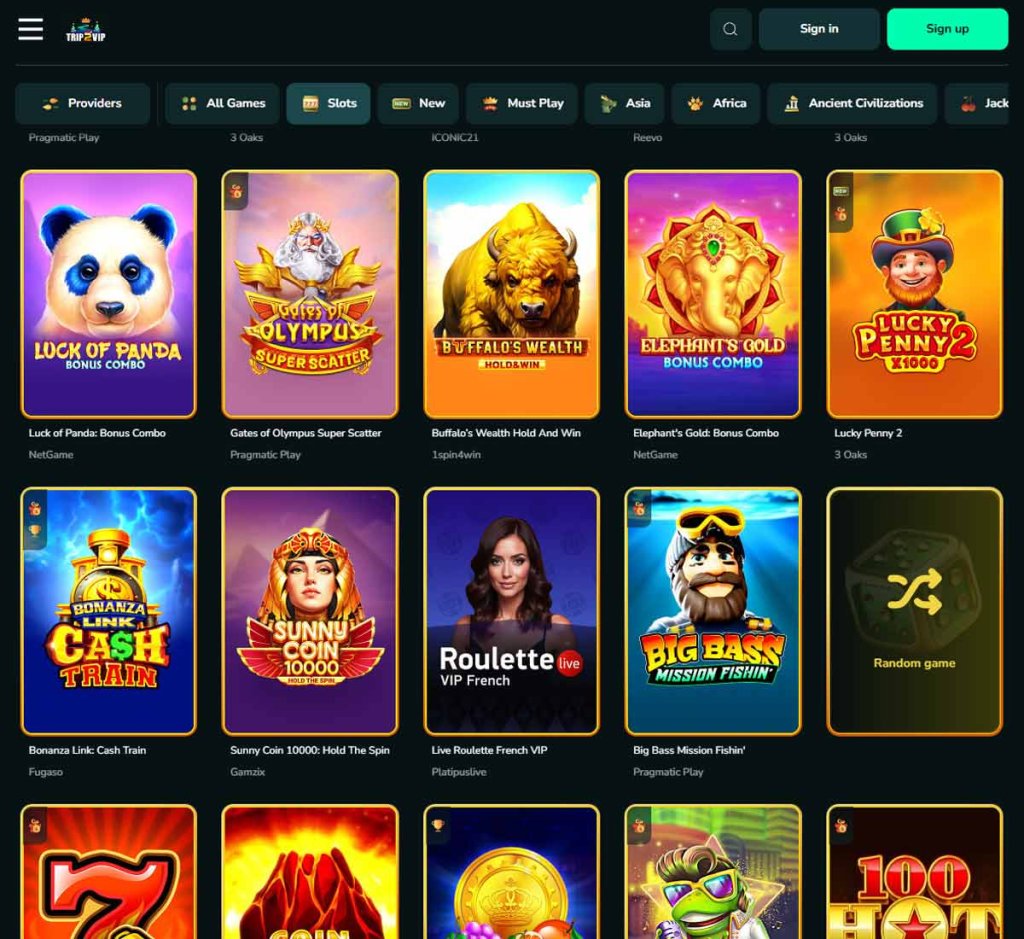 Trip2Vip-casino-slots-variety-review