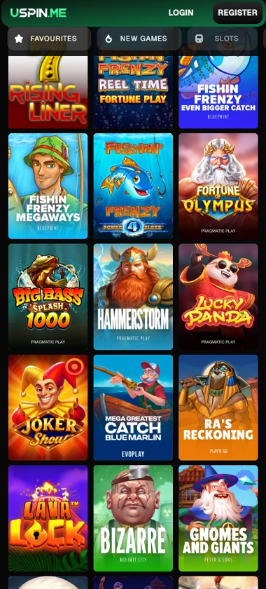 Uspin.me mobile slots screenshot showing slots lobby with featured games, categories and mobile-friendly navigation - teste Uspin.me mobile slots screenshot showing slots lobby with featured games, categories and mobile-friendly navigation - teste