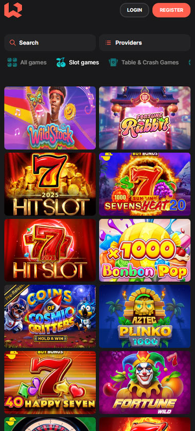 Wettson Casino mobile slots screenshot showing slot game categories, featured titles and navigation on smartphone interface - tested