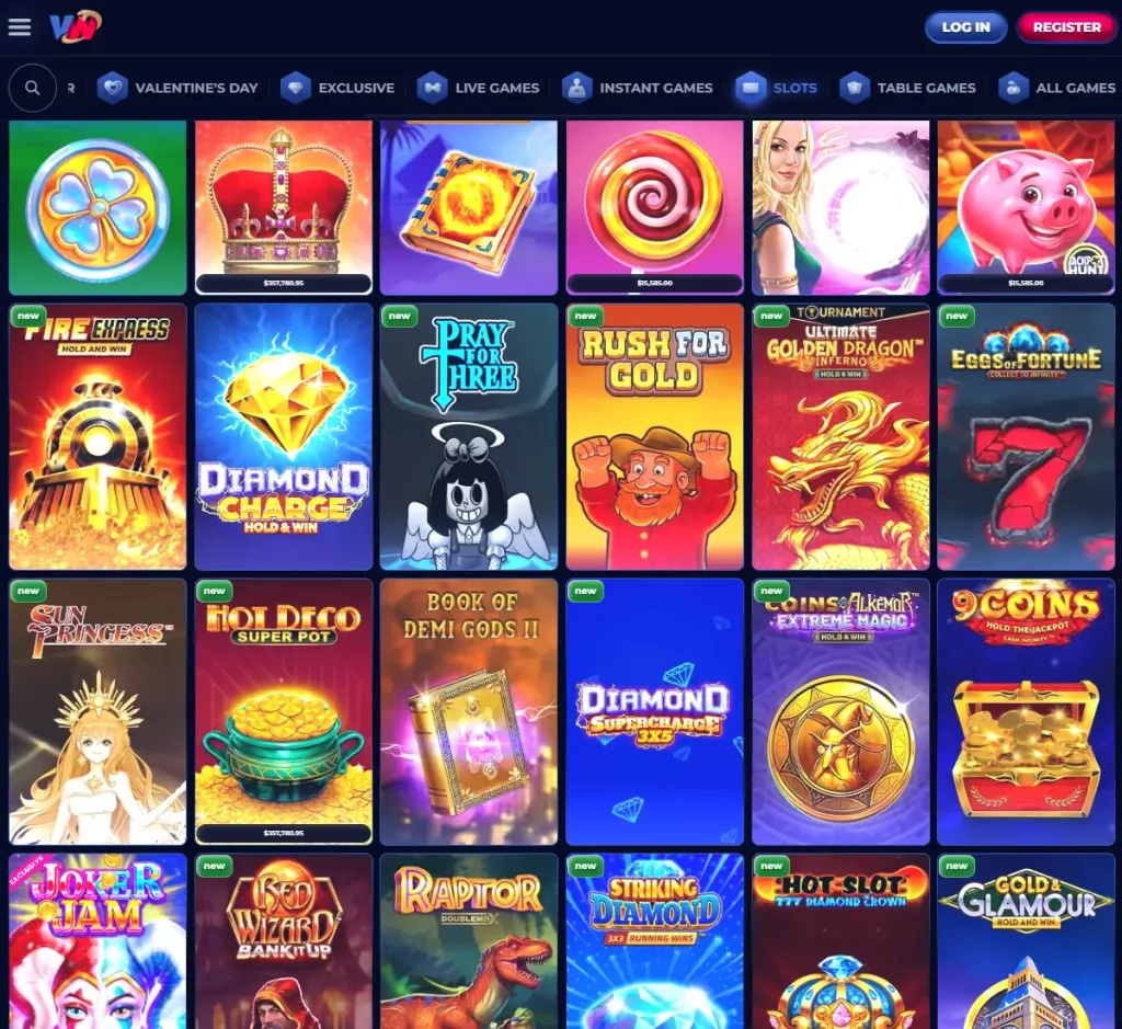 Viperwin Casino desktop slots screenshot showing slots variety with featured games, categories and filtering options - tested Viperwin Casino desktop slots screenshot showing slots variety with featured games, categories and filtering options - tested