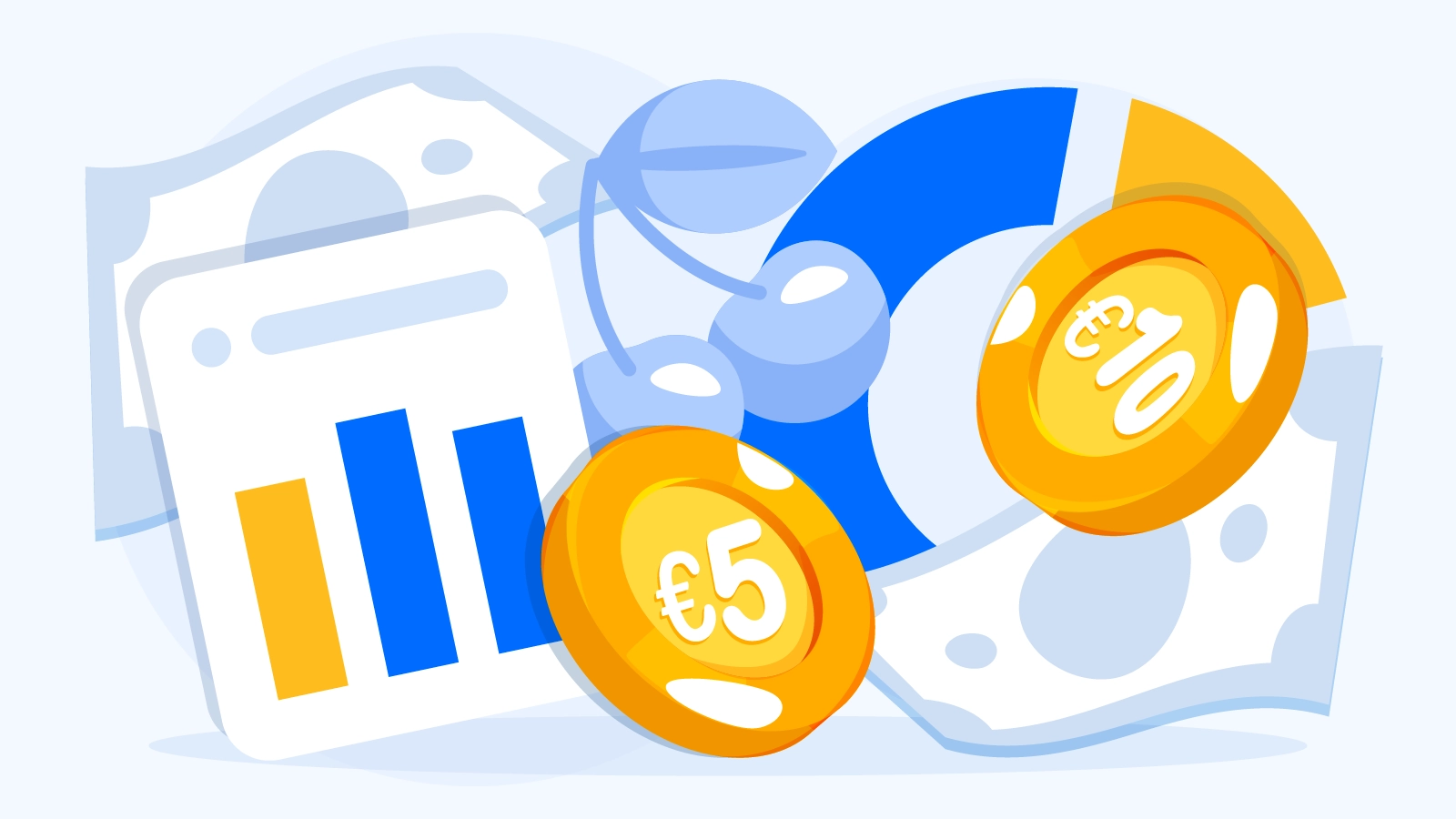 Visual calculator showing bonus values and wagering requirements for $/€5 versus $/€10 deposits, demonstrating play value, turnover requirements, and optimal deposit strategies for casino bonuses