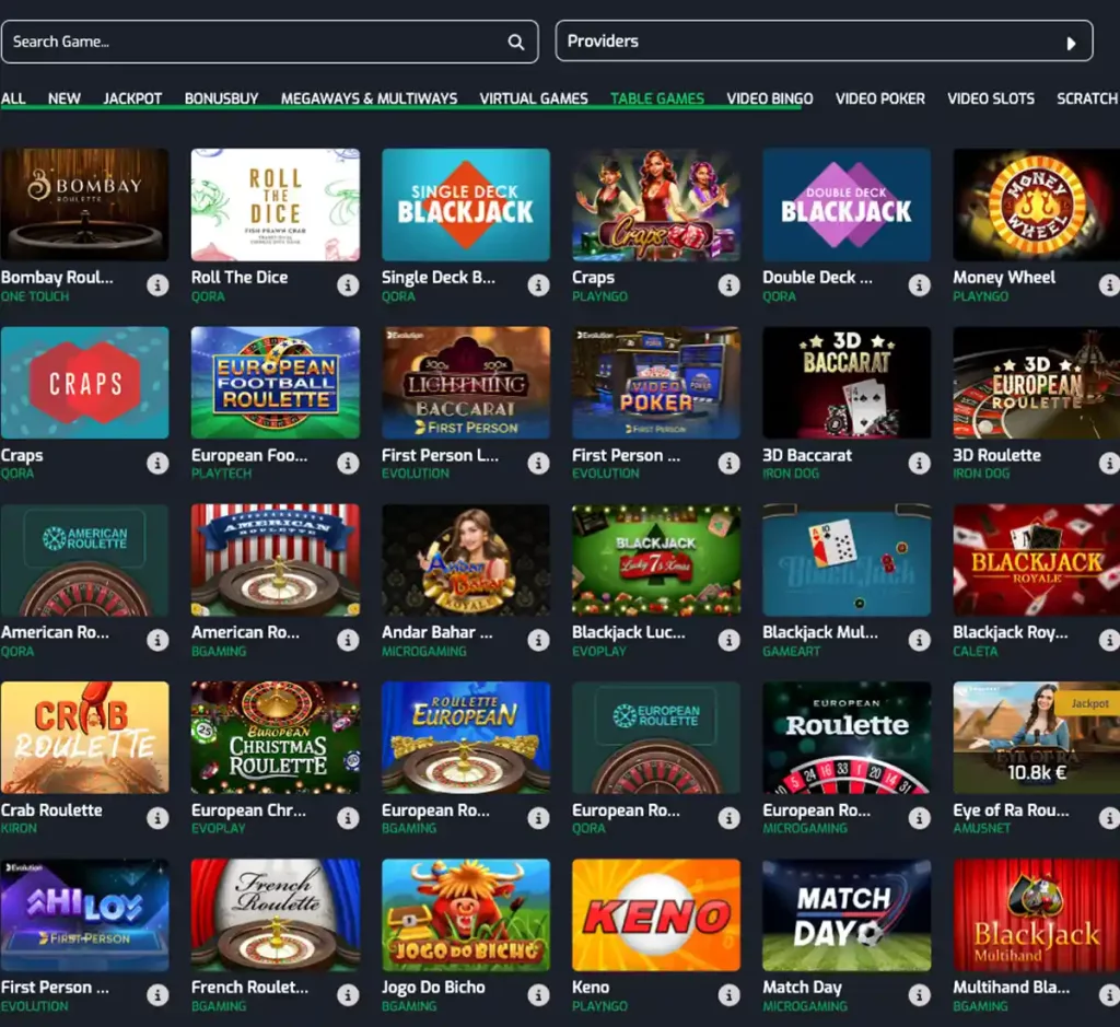 Betroom24 Casino desktop table games collection screenshot displaying blackjack, roulette and baccarat variants with filtering options - tested Betroom24 Casino desktop table games collection screenshot displaying blackjack, roulette and baccarat variants with filtering options - tested