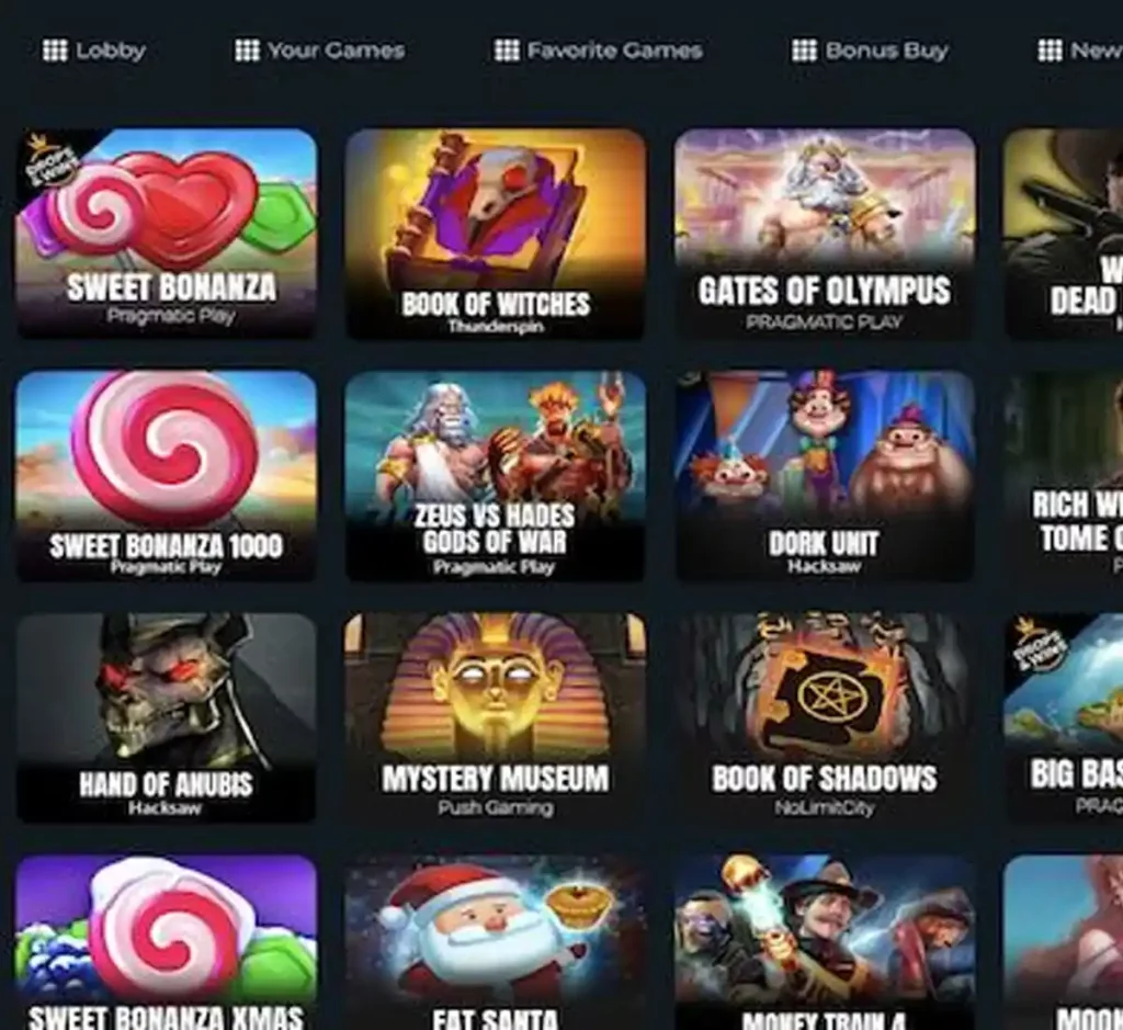 CasinOK Casino desktop slots variety screenshot displaying featured slots, game categories and filtering options - tested