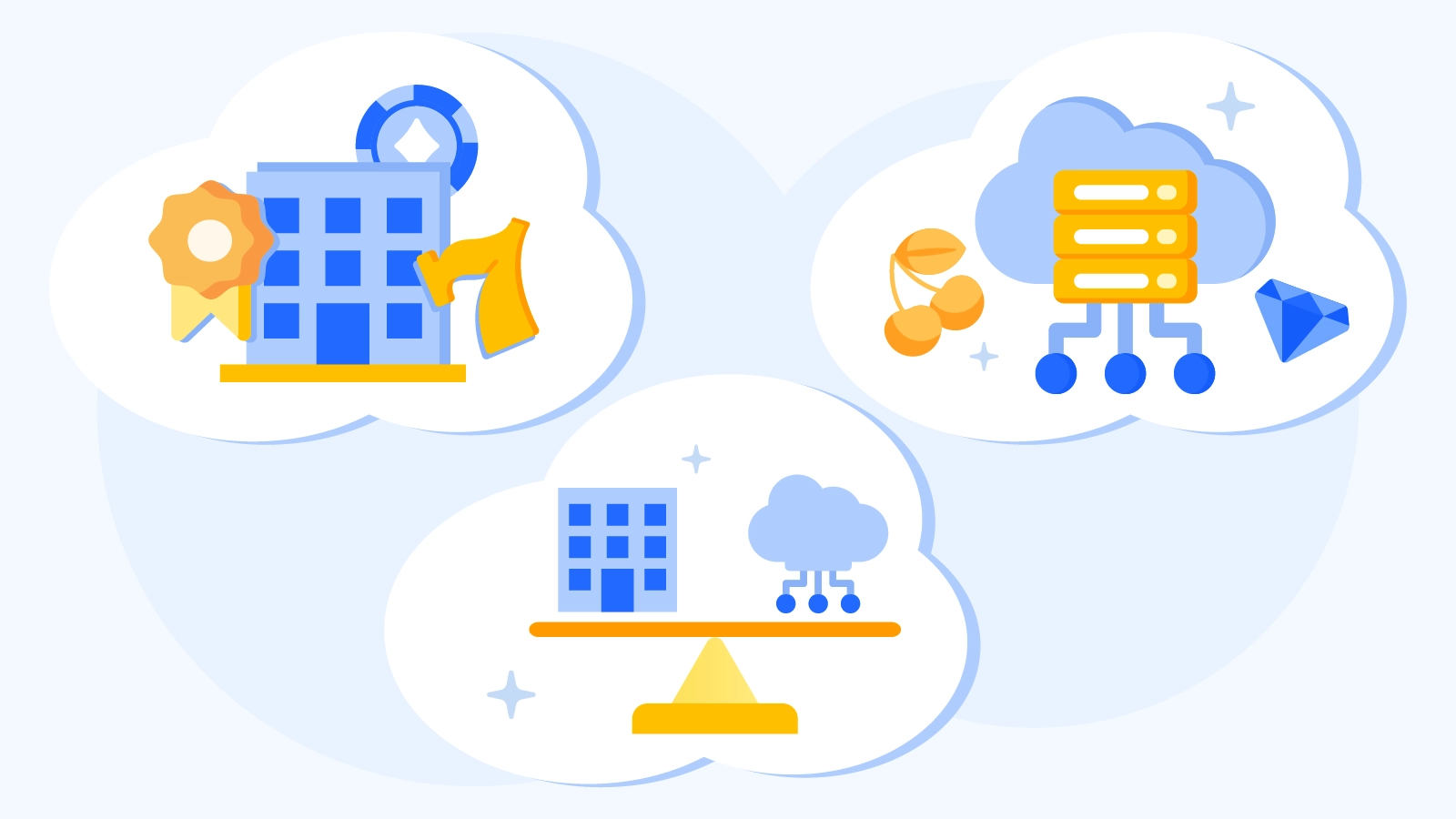 Infographic showing three types of online casino groups: Full Operators like Dama N.V., White Label Providers like EveryMatrix, and Hybrid Operators like Aspire Global, with their key characteristics and infrastructure