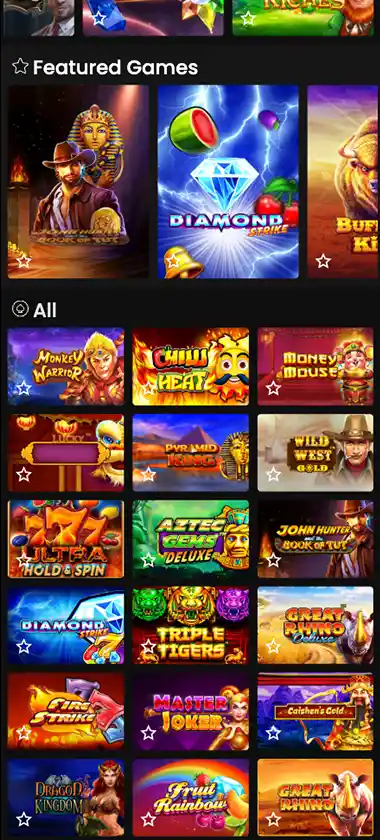 Casino Hermes mobile homepage screenshot displaying main navigation, featured games and promotional banners - tested