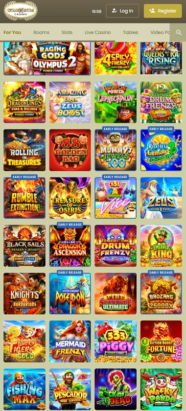Colosseum Casino mobile featured games screenshot displaying highlighted titles and mobile-friendly navigation - tested Colosseum Casino mobile featured games screenshot displaying highlighted titles and mobile-friendly navigation - tested