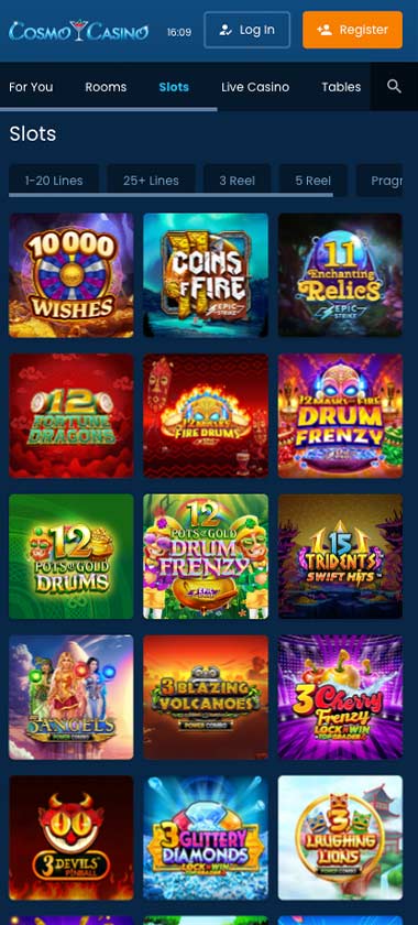 Cosmo Casino mobile slots variety screenshot displaying featured slots, categories and touch-optimized navigation - tested Cosmo Casino mobile slots variety screenshot displaying featured slots, categories and touch-optimized navigation - tested