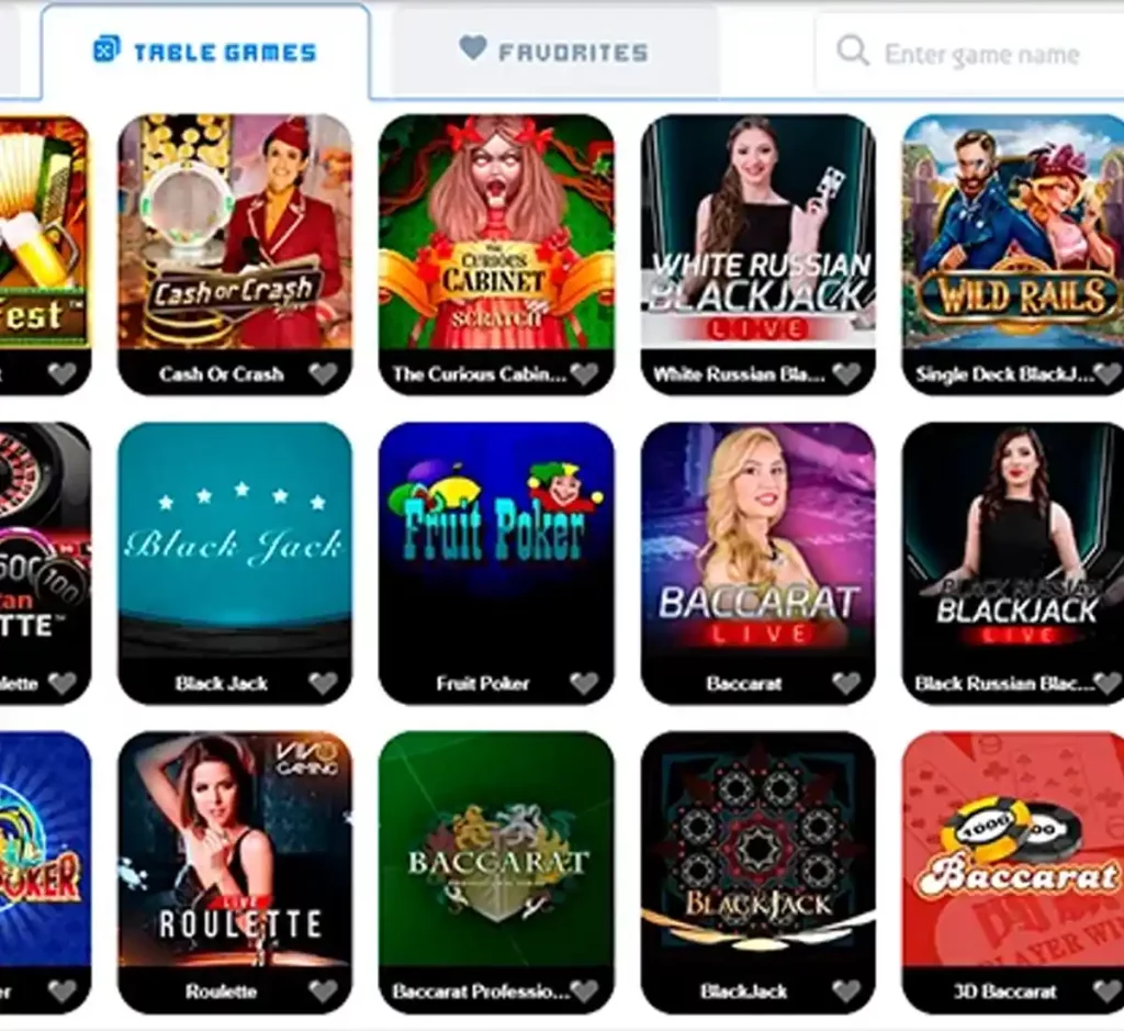 Dendy Casino desktop table games collection screenshot showing various table games, categories and provider filters - tested