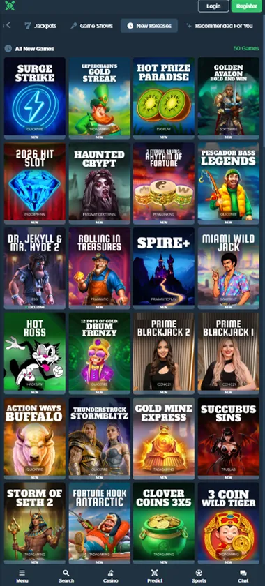 Duelbits Casino mobile new games screenshot displaying recently added titles and mobile-friendly navigation - tested