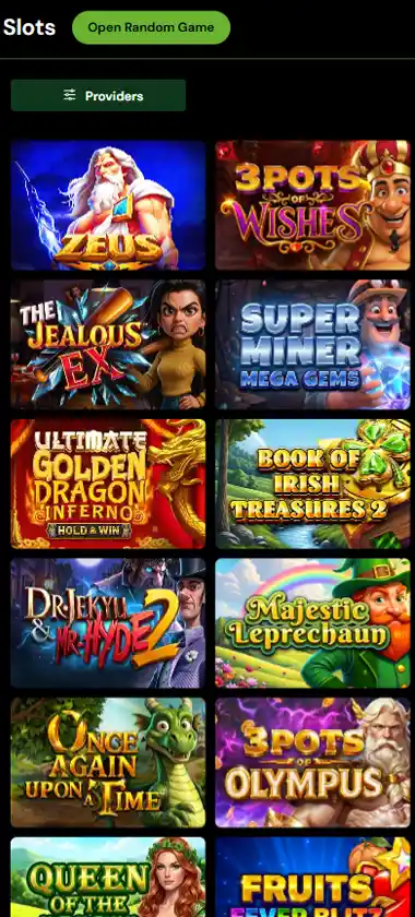Magic Win Casino mobile slot screenshot displaying featured slots, categories and touch-optimized navigation - tested