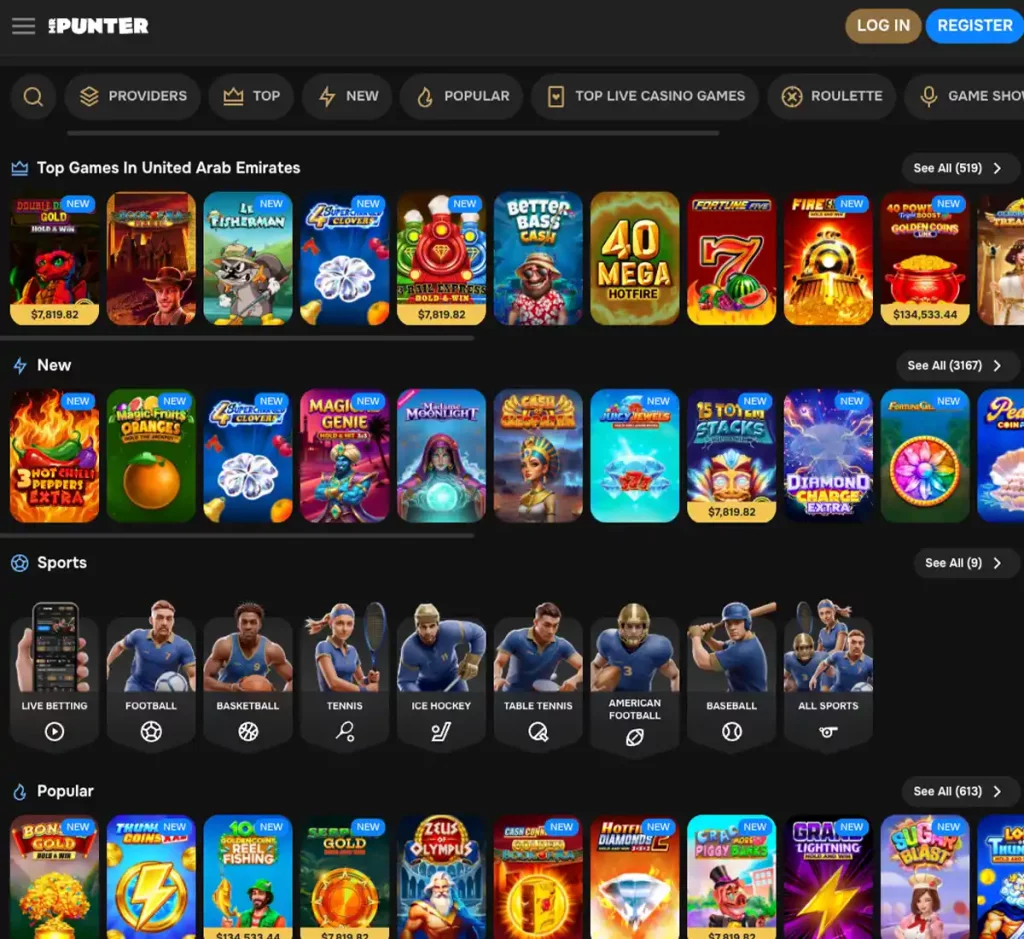 MrPunter Casino desktop home page screenshot showing main navigation, featured games and promotional banners - tested MrPunter Casino desktop home page screenshot showing main navigation, featured games and promotional banners - tested