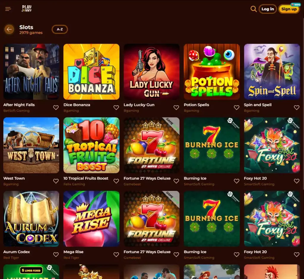 Playjonny Casino desktop slot screenshot showing multiple slot categories, featured games and provider filters - tested Playjonny Casino desktop slot screenshot showing multiple slot categories, featured games and provider filters - tested